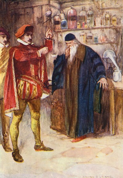 Sir Walter Scott Kenilworth illusztrációja (színes litográfia) alkotó: Walter Grieve