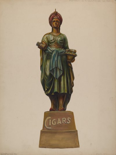 Szivarbolt ábra, c. 1937. alkotó: Walter Hochstrasser