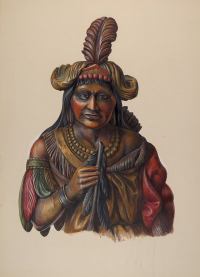 Szivarbolt indiai, c. 1937. alkotó: Walter Hochstrasser