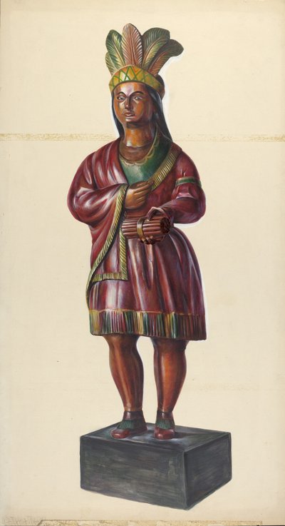 Szivarbolt indiai, c. 1937. alkotó: Walter Hochstrasser
