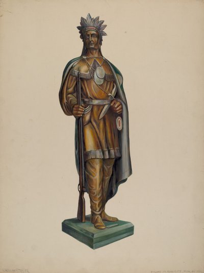 Szivarbolt indiai, c. 1938. alkotó: Walter Hochstrasser