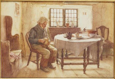 Szegény ember étkezése, 1891 alkotó: Walter Langley