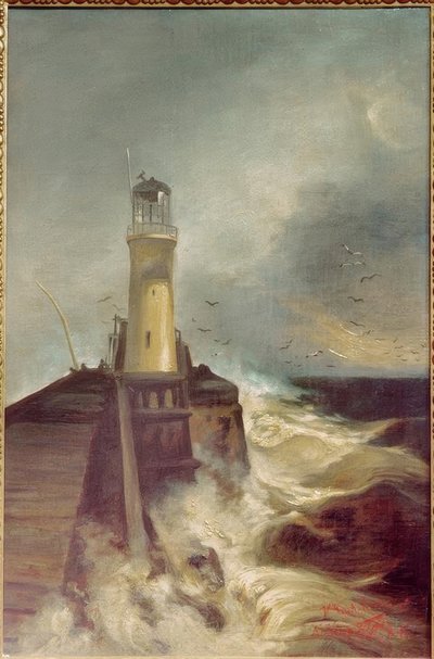 Móló világítótoronnyal alkotó: Walter Leistikow