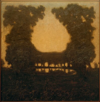 Park táj egy tóval alkotó: Walter Ophey