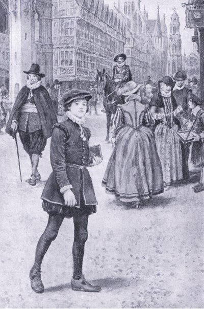 Herrick egy kört tesz le a Cheapside-on, illusztráció a My Magazine-ból alkotó: Walter Paget