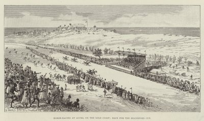 Lóverseny Accrában, a Gold Coaston, verseny a Brandford Kupáért alkotó: Walter Paget