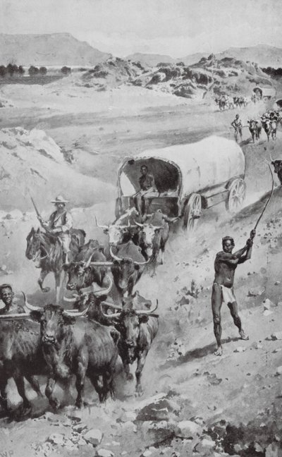 A nagy búr vándorlás Natalba 1835-36-ban (litográfia) alkotó: Walter Paget