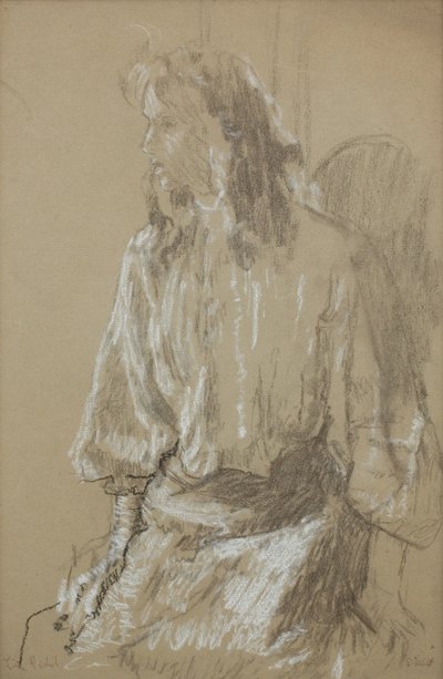 Kis Rachel, 1906 körül (fekete-fehér kréta szürke papírra ) alkotó: Walter Richard Sickert
