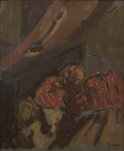 Piros mintás blúz, 1907 körül (olaj, vászon) alkotó: Walter Richard Sickert