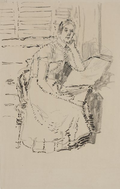 Ülő figura (toll és tinta szénnel a papíron) alkotó: Walter Richard Sickert