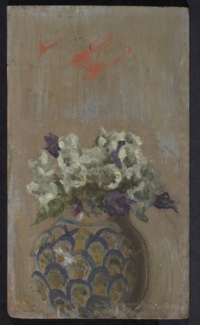 Sweet Violets - Fehér és kék biolets, mintás tálban, 1884 körül (olaj a panelen) alkotó: Walter Richard Sickert