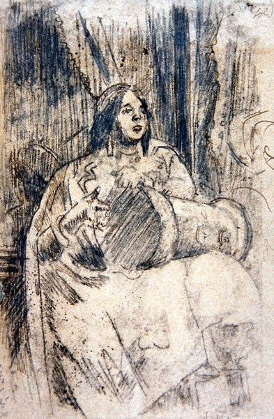 The Study (The Drummer), 1900 körül (ceruza papíron) alkotó: Walter Richard Sickert