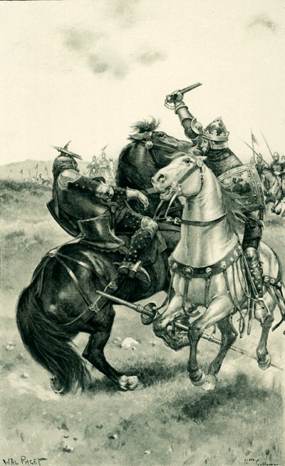 Bruce megöli De Boune-t a seregek előtt alkotó: Walter Stanley Paget