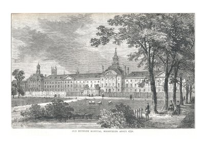 Régi Bethlem Kórház. Moorfields 1750, 1878 körül alkotó: Walter Thornbury