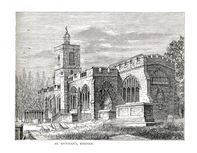 St.Dunstans Stepney. 1803-ban készült kilátásból alkotó: Walter Thornbury
