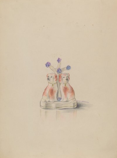 Porcelán kutyák alkotó: Walter W. Jennings