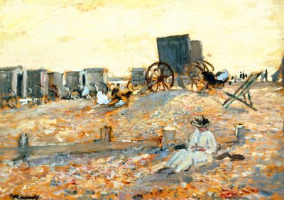 Beach Scene (olaj a panelen) alkotó: Walter Westley Russell