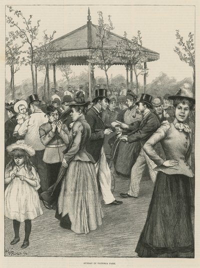 Vasárnap a Victoria Parkban (metszet) alkotó: Walter Westley Russell