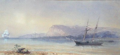 Hajók a horgonynál (akvarell papíron) alkotó: Walter William May