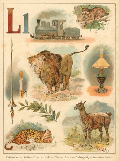 L betű (chromolitho) alkotó: Walter Zweigle