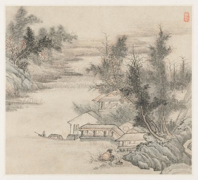 Tájképek albuma: 2. levél, 1677. alkotó: Wang Gai