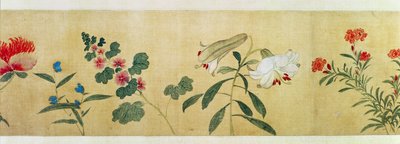 Virágrészlet a „Száz virág” tekercséből, 1562 alkotó: Wang Guxiang