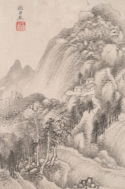 Táj különböző régi mesterek stílusában: Táj Juran után (aktív i. e. 10. század) alkotó: Wang Jian