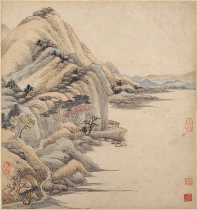 Tájak ókori mesterek stílusában, XVII. alkotó: Wang Jian