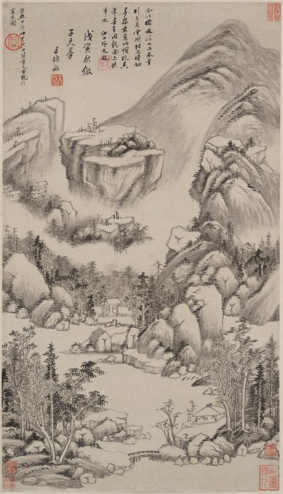 Táj Huang Gongwang stílusában alkotó: Wang Shimin
