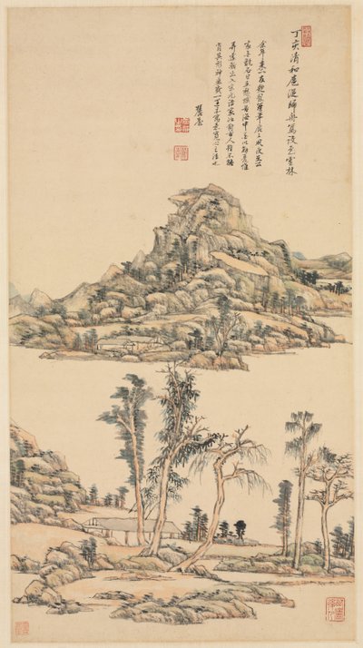 Táj Ni Zan színstílusában alkotó: Wang Yuanqi