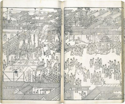 Hagyományos kínai: 《萬壽盛典初集 》 A hosszú életet ünneplő nagy szertartás illusztrációinak első gyűjteménye alkotó: Wang Yuanqi