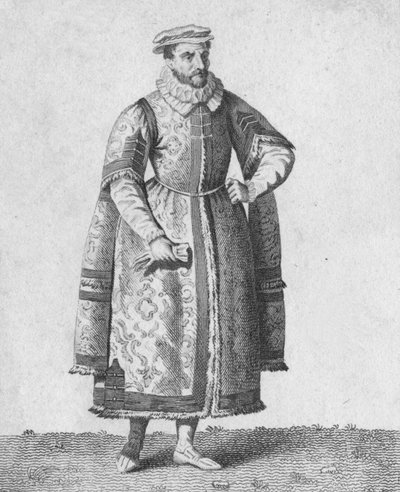 "Egy kereskedő – Kiváló polgárok ruhája 1640-ben", 1807 alkotó: Warren