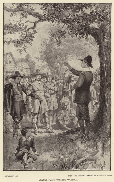 George Fox nevezetes közönsége (litho) alkotó: Warren B. Davis