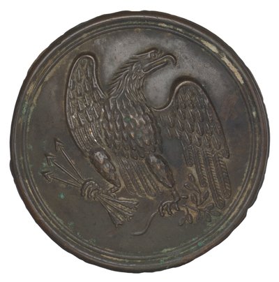 Lemez bélyegzett sárgaréz sas mintával patrondoboz szalagról, 1862-1865. alkotó: Warren H. Wilkinson