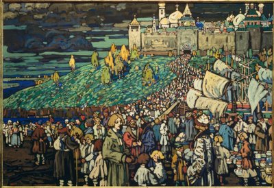 A kereskedők érkezése alkotó: Wassily Kandinsky