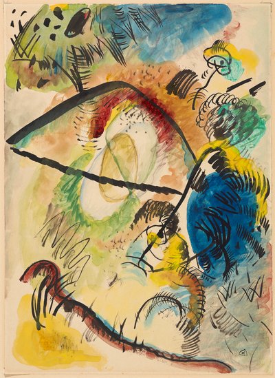 Akvarell IX (Fekete vonásokkal) alkotó: Wassily Kandinsky
