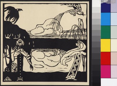 Deux oiseaux - Két madár (Zwei Voegel), Kandinszkij, Vaszilij Vasziljevics (1866-1944). Fametszet alkotó: Wassily Kandinsky