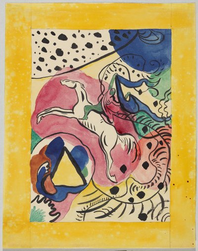 Piszkozat a "Der Blaue Reiter" almanach borítójához alkotó: Wassily Kandinsky