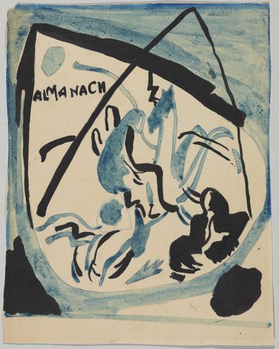 Piszkozat a "Der Blaue Reiter" almanach borítójához alkotó: Wassily Kandinsky