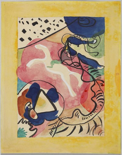 Piszkozat a "Der Blaue Reiter" almanach borítójához alkotó: Wassily Kandinsky