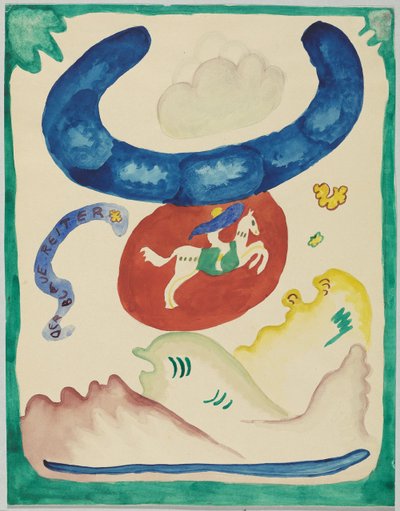 Piszkozat a "Der Blaue Reiter" almanach borítójához alkotó: Wassily Kandinsky