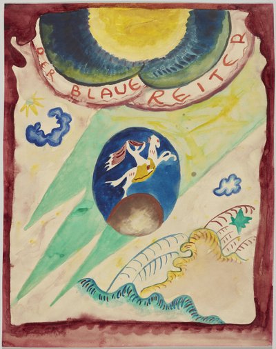 Piszkozat a "Der Blaue Reiter" almanach borítójához alkotó: Wassily Kandinsky