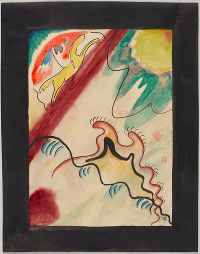 Terv „A kék lovas” almanach borítójához alkotó: Wassily Kandinsky