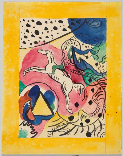 Terv a „Kék lovas” almanach borítójához alkotó: Wassily Kandinsky