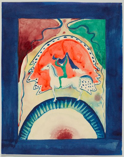 Terv a „Der Blaue Reiter” almanach borítójához alkotó: Wassily Kandinsky
