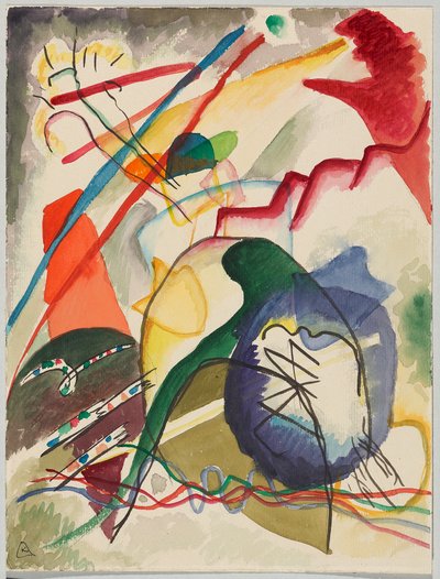 Tanulmány a „Kép fehér szegéllyel” című műhöz alkotó: Wassily Kandinsky