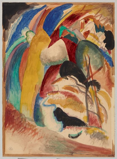 Tanulmány a „Kép fehér formával” című műhöz alkotó: Wassily Kandinsky