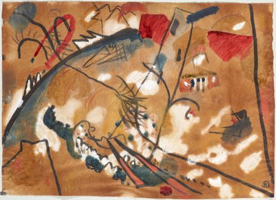 Piszkozat az "Improvizáció 24 (Trojka II)" számára alkotó: Wassily Kandinsky