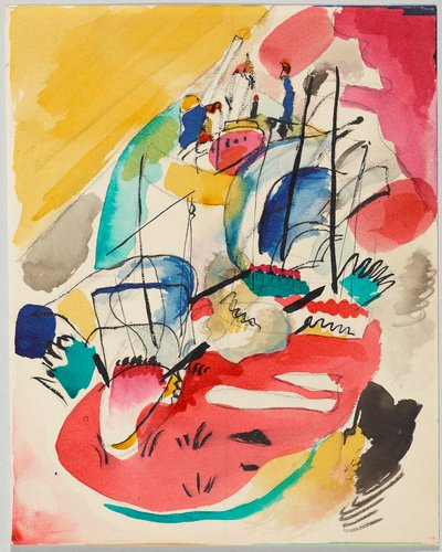 Tanulmány az „Improvizáció 31 (Tengeri csata)” című műhöz alkotó: Wassily Kandinsky