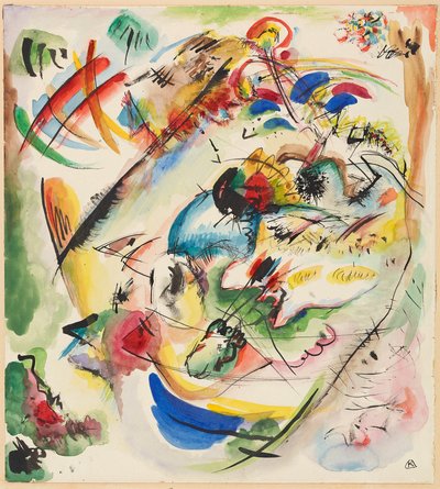 „Álmodozó improvizáció” című mű vázlata alkotó: Wassily Kandinsky